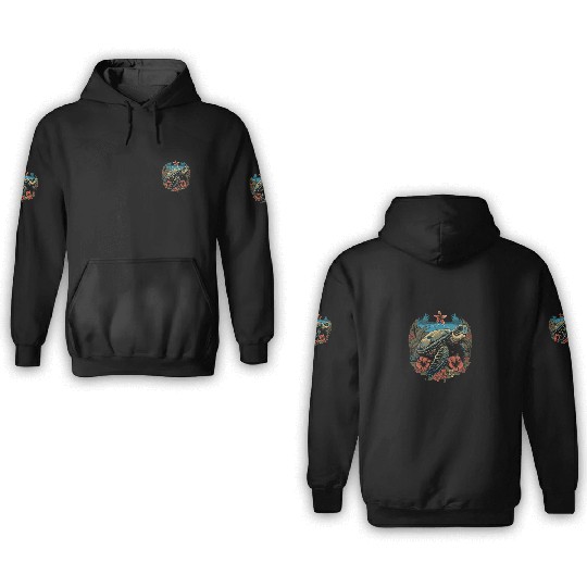 Turtle Hawaiian Sea Turtles Hibiscus Flower 3D Hoodies