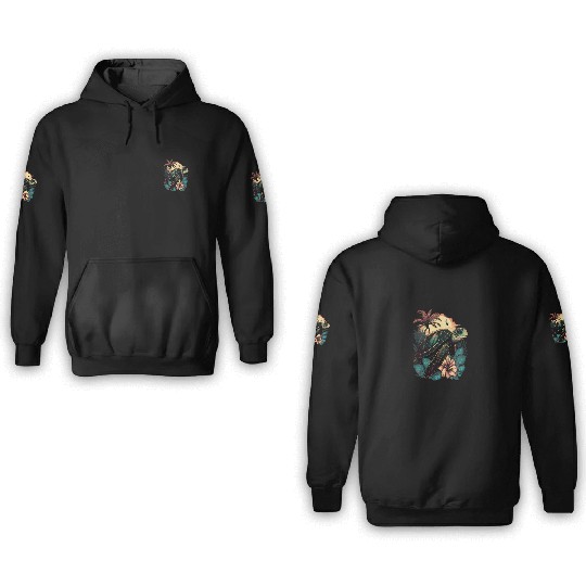 Turtle Hawaiian Sea Turtles Hibiscus Flower 3D Hoodies