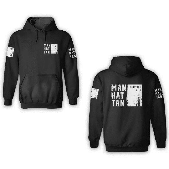 MANHATTAN NYC USA Urban Street 3D Hoodies Design 2023