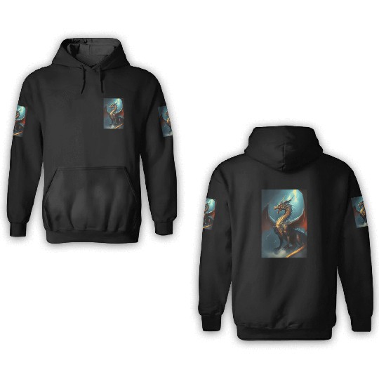 Mystical Dragon in storm 3D Hoodies