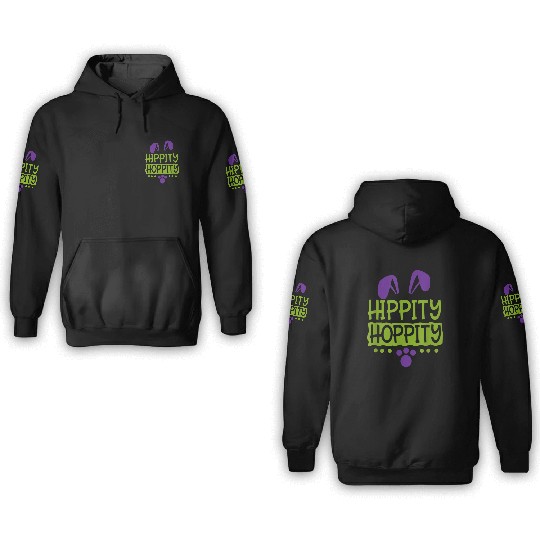 Cute Sunday School or Egg Hunt Hippity Hoppity 3D Hoodies