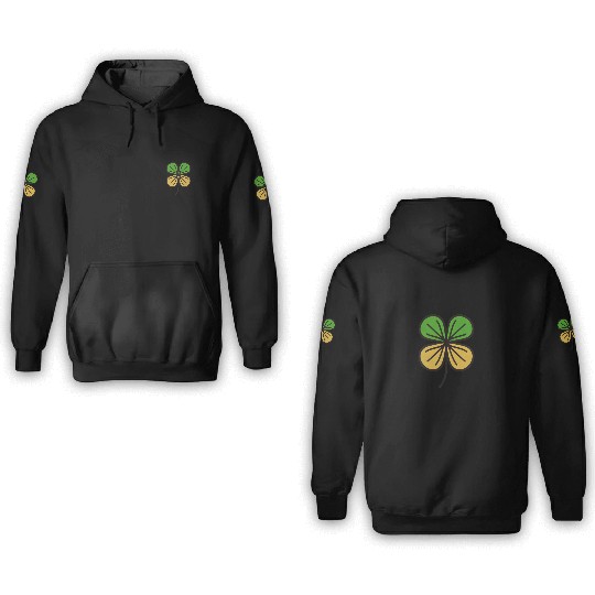 Patrick s day four leaf clover png 3D Hoodies