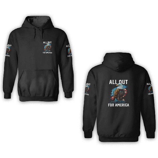 All Out for America American Bald Eagle America 3D Hoodies
