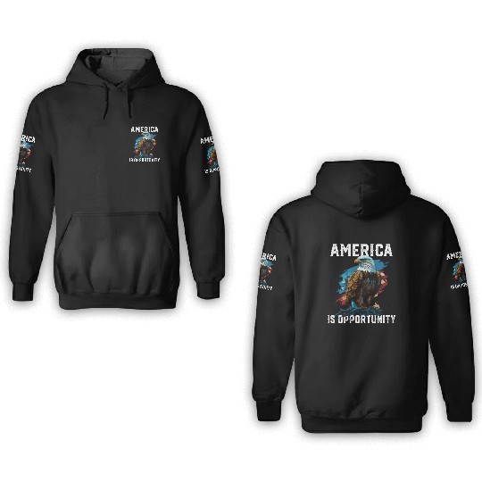 America Is Opportunity American Bald Eagle July 4 3D Hoodies
