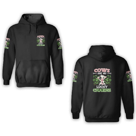 Cows are my lucky charms farmer 3D Hoodies