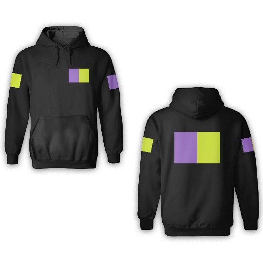 Two Color Rectangle. Interaction 3D Hoodies