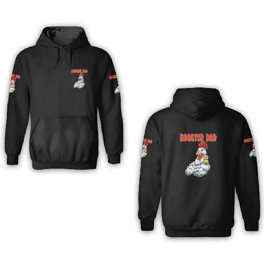 Rooster Dog with Rooster Kid for a Rooster lovers 3D Hoodies