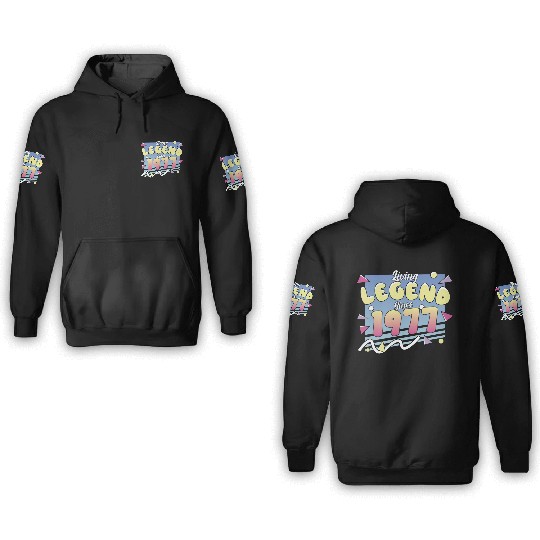 Living Legend Since 1977, 80s Themed Birthday 3D Hoodies
