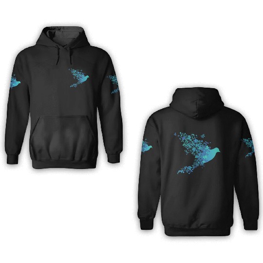 Blue Bird 3D Hoodies