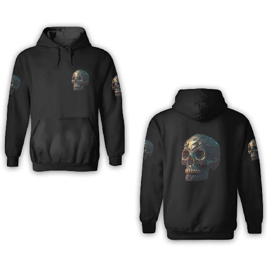 crystal skull 3D Hoodies