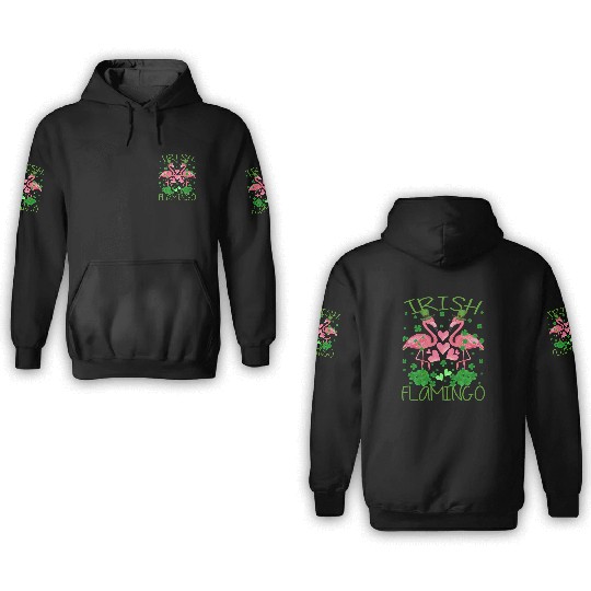Irish Flamingo St Patrick's Day 3D Hoodies