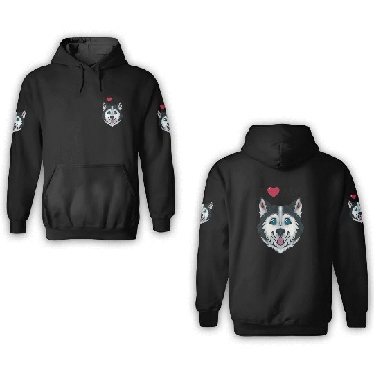 I Love My Husky 3D Hoodies