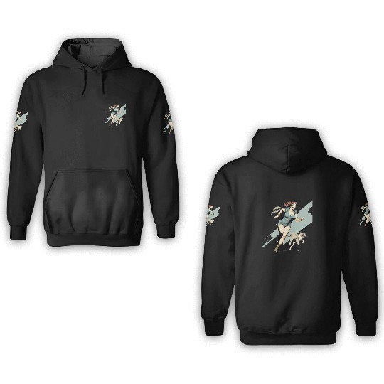 cat mom : A Woman and Her Cat on the Run 3D Hoodies
