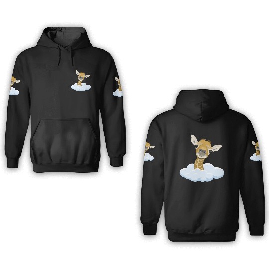 Giraffe with overlook 3D Hoodies