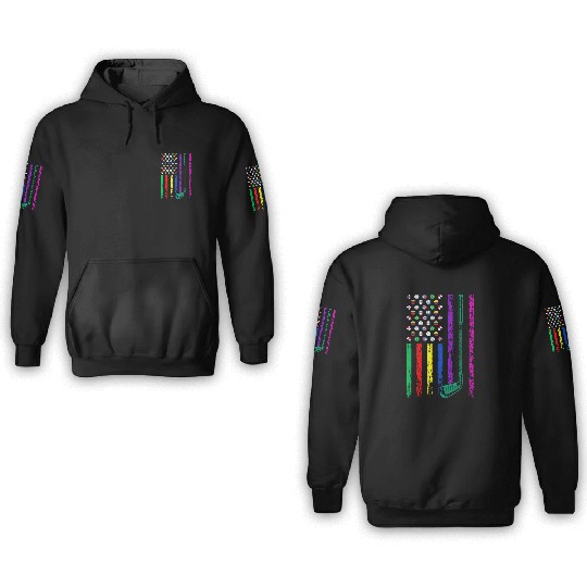 American Sports Flag Hispanic Heritage Month Golf 3D Hoodies