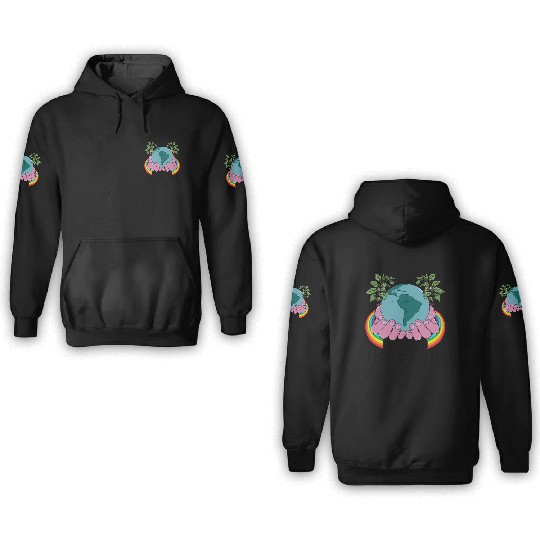 Be Kind To The Earth Rainbow Natural Environment 3D Hoodies