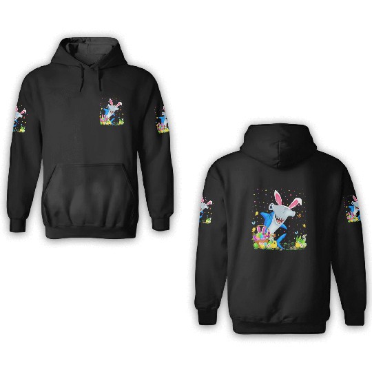 Shark Fish Easter Egg Hunting Hammerhead Shark Eas 3D Hoodies