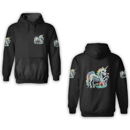 Unicorn Skeleton 3D Hoodies