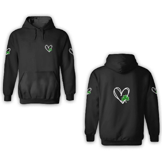 Heart St Patricks Day Shamrock Irish Toddler Baby 3D Hoodies