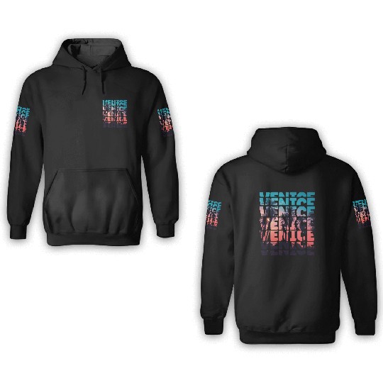 Venice Beach California Vacation Ocean Palm Tree 3D Hoodies