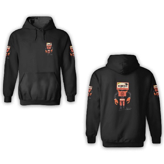 Orange Tape Robot 3D Hoodies