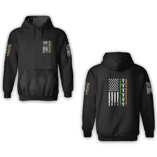 American Sports Flag St. Patrick's Day Badminton 3D Hoodies