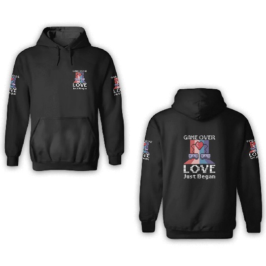 Valentine's Day Gamer Playing Video Game Couples 3D Hoodies