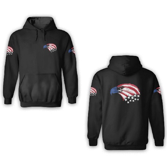 Bald Eagle Us Flag Colors 3D Hoodies