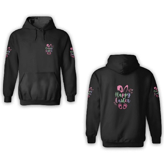 Happy Easter Cute Bunny Rabbit Face Funny Easter W 3D Hoodies