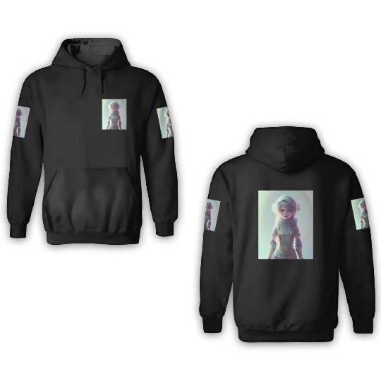 last in the AI TEEN GAMER GIRL Series 3D Hoodies