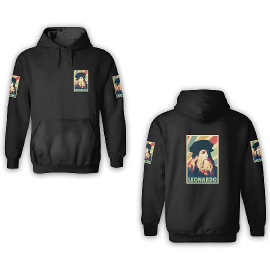 Leonardo Da Vinci Vintage Colors 3D Hoodies