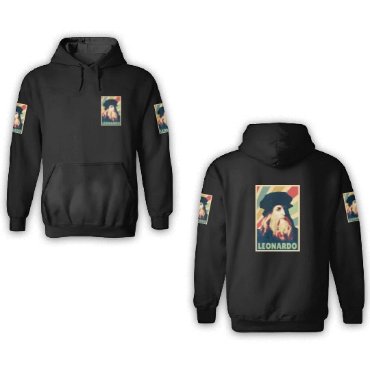 Leonardo Da Vinci Vintage Colors 3D Hoodies