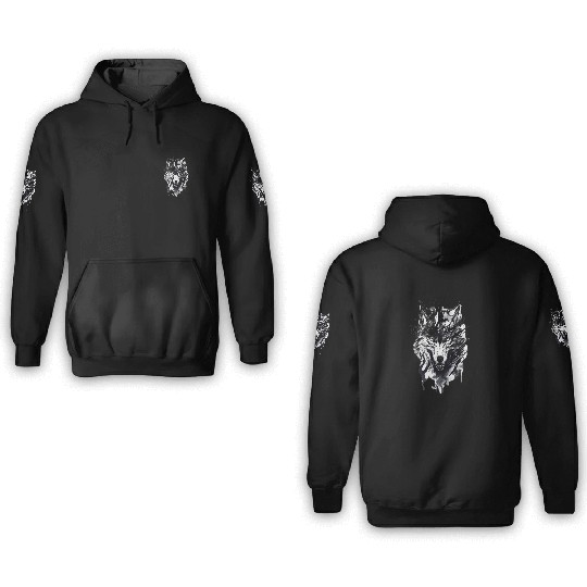 Night wolf. 3D Hoodies