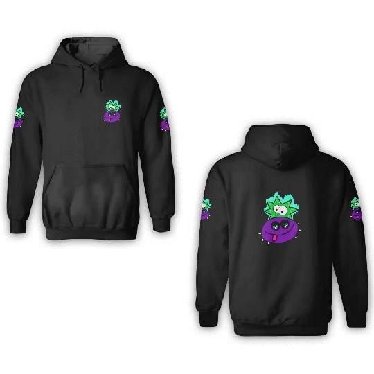 Purple Vibe Star Cartoon Design 3D Hoodies