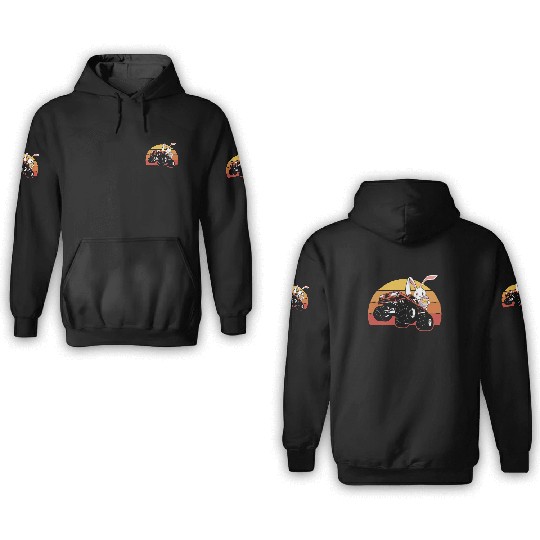 aster Rabbit Offroad Vehicles Truck Retro 3D Hoodies