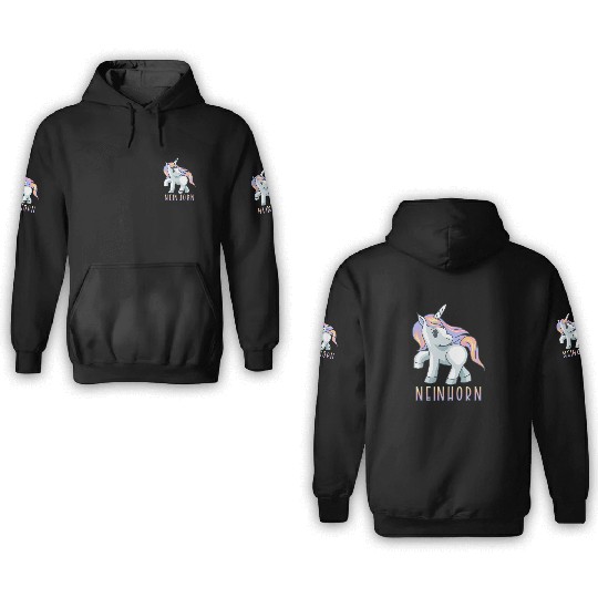 Unicorn Angry Unicorn Bad Mood 3D Hoodies