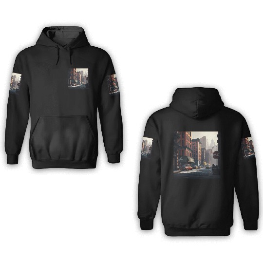 New York City Art Iconic Place Drawing Canvas 3D Hoodies