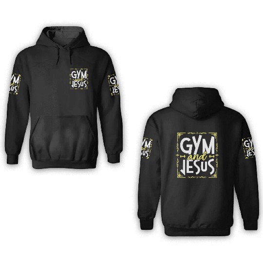 Gym And Jesus Gym Fitness Lifting Weights Body 3D Hoodies
