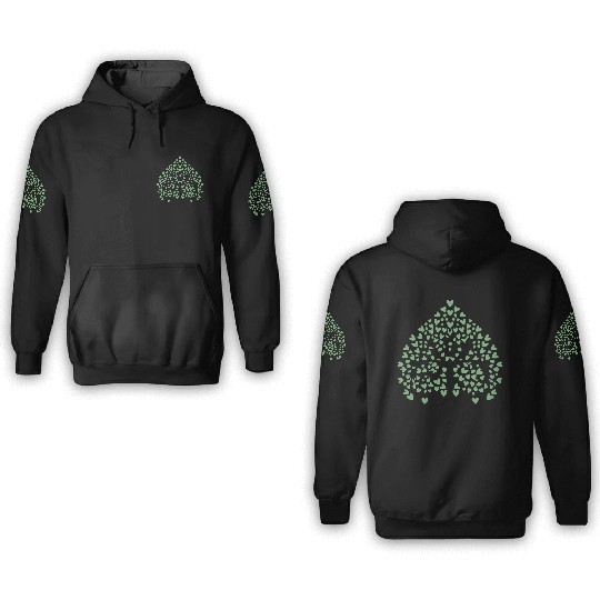 Tree of Life with Hearts Two Color Vector 3D Hoodies