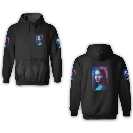 Mona lisa in future 3D Hoodies