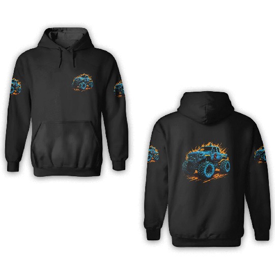 abstract monster truck 3D Hoodies
