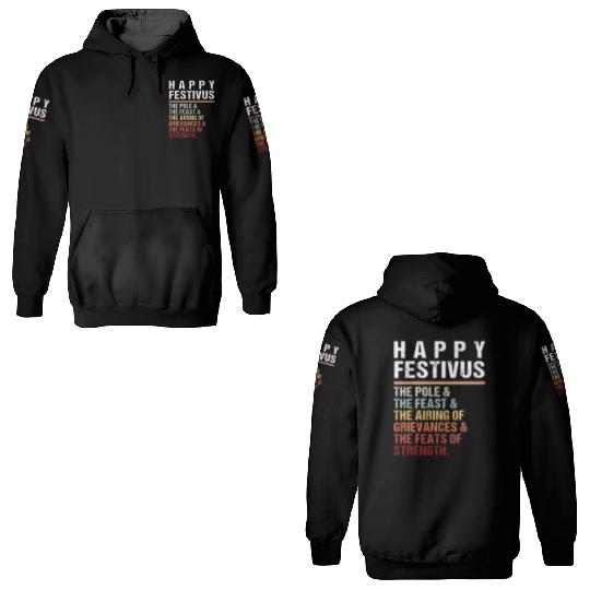 Happy Festivus Christmas Holiday Retro Vintage 3D Hoodies