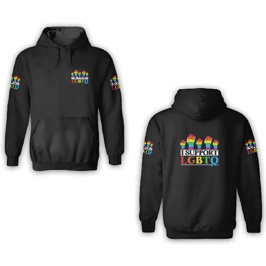I Support LGBTQ Rainbow Pride Month Gay Pride 3D Hoodies