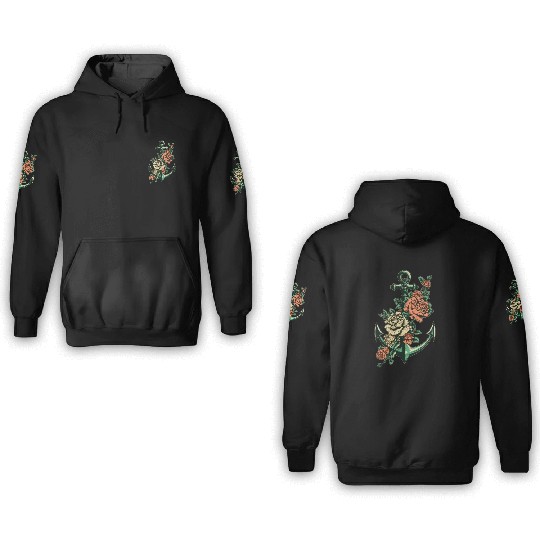 Anchor Roses Tattoo Sailor Nautical Water Ship 3D Hoodies