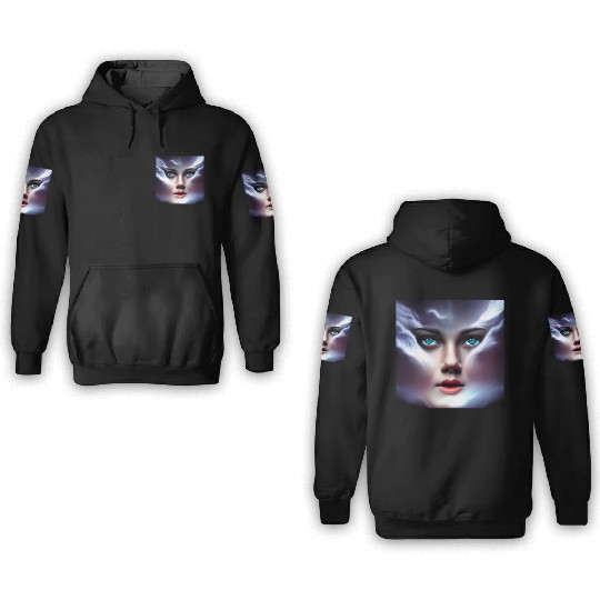 Face in the storm 3D Hoodies