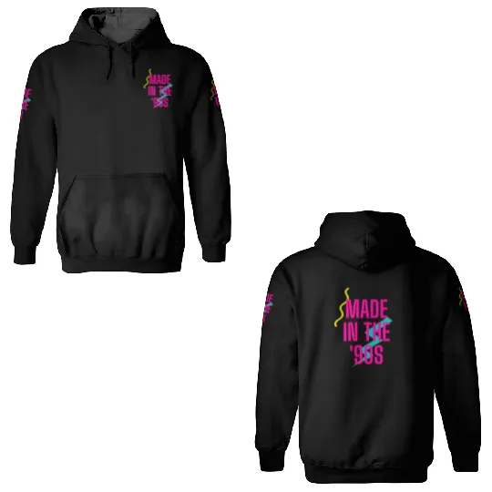 Made in the 90s retro neon pop art 3D Hoodies