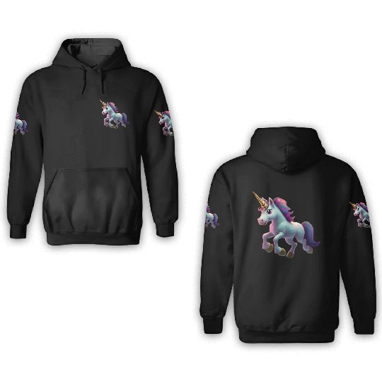 magic unicorn cartoon horse pony 3D Hoodies