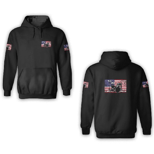 Patriotic 4th of July Drum American Drummer USA 3D Hoodies