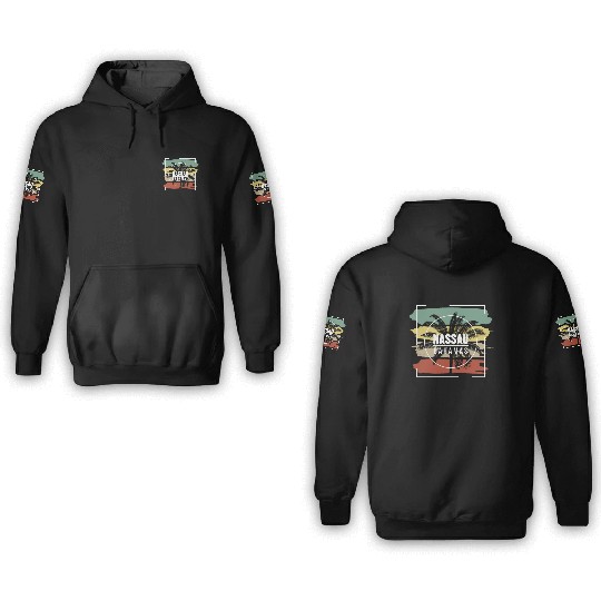 Nassau Bahamas Artistic Palm Tree Retro 3D Hoodies