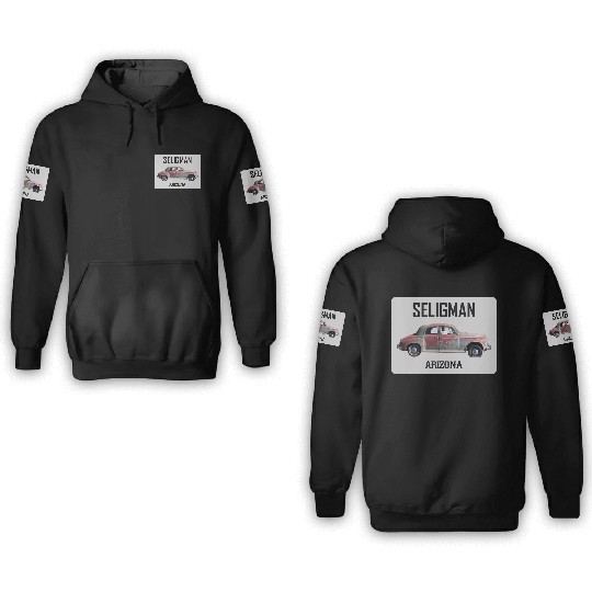 Old car city of Seligman in Arizonna, US Route 66 3D Hoodies